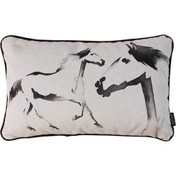 Velvet Two Horses | 30 x 50 cm | Kussenhoes | Velvet/Polyester