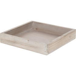 Houten naturel wash kaarsenplateau onderzet bord/kaarsonderzetter 20 x 20 cm - Kaarsenplateaus