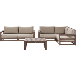 TIMOR - Loungeset 4 zits - Donkere houtkleur - Acaciahout