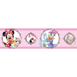 Disney zelfklevende behangrand Minnie Mouse & Katrien Duck roze - 14 x 500 cm - 600006