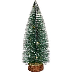 Krist+ Mini decoratie kerstboompje - met licht - H35 cm - kunststof - Kerstdorpen