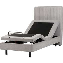 DUKE II - Eenpersoonsbed - Lichtgrijs - 90 x 200 cm - Polyester