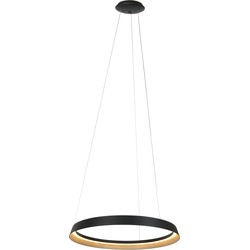 Steinhauer hanglamp Ringlux - zwart - metaal - 60 cm - ingebouwde LED-module - 3692ZW