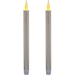 Feeric lights and christmas dinerkaarsen - LED - zilver - 28 cm - LED kaarsen