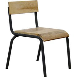 Originele stoel hout-metaal zwart (set van 2)