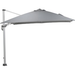 Hawaii zweefparasol Deluxe 300x300 wit/lichtgrijs zonwering