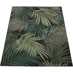Binnen en Buitenkleed Ostivia - Gebloemd - Zwart - 240x340 cm