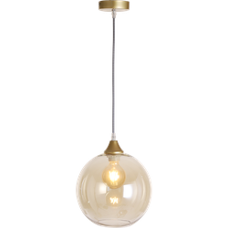 Hanglamp Vilmar 1 lichts goud + amber glas D
