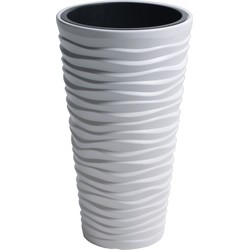 Prosperplast Bloempot Sand - wit - kunststof - D39 x H75 cm - Plantenpotten