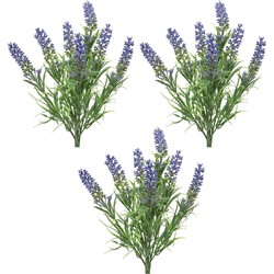 3x stuks lavandula/lavendel kunstplant 34 cm bosje - Kunstplanten