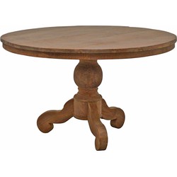 D - Livingfurn - Eetkamertafel DK Rond - Teak Hout - Klassieke Poot - 160 cm