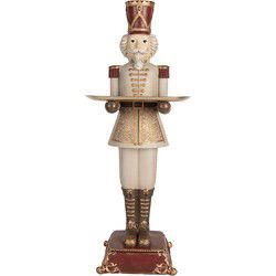 Clayre & Eef Kerstdecoratie Beeld Notenkraker Grijs Kunststof