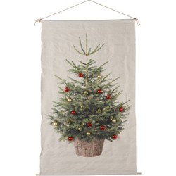 Wanddoek kerstboom m/20kerstballen