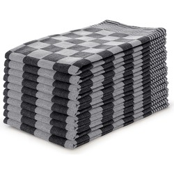 Eleganzzz Theedoekenset Blok  65x65cm - zwart - set van 10
