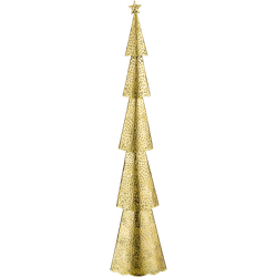 House of Seasons Kerstboom - L19 x B10 x H90 cm - Metaal - Goud