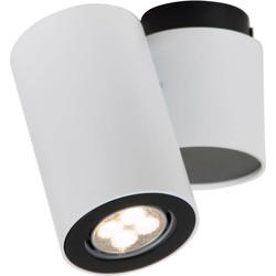 Plafondlamp wit of grijs richtbaar GU10x1 15cm H