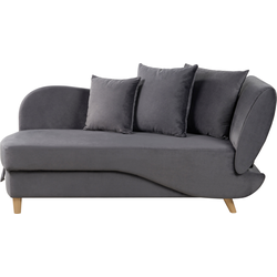 Beliani MERI - Chaise longue-Grijs-Fluweel