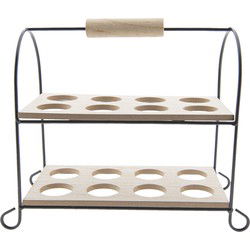 Clayre & Eef Eierhouder Zwart Hout