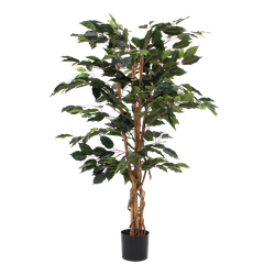 Ficus kunstplant - H110 x Ø65 cm - Groen Supreme | Echt schors (Stam)