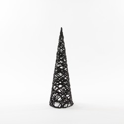 Anna Collection LED piramide kerstboom - H40 cm - zwart - kunststof - kerstverlichting figuur