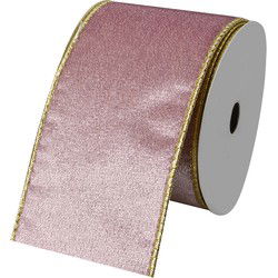 Clayre & Eef Decoratie Lint 63 mm x 5 m Roze Synthetisch