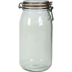 4x Luchtdichte weckpot transparant glas 3 liter - Weckpotten