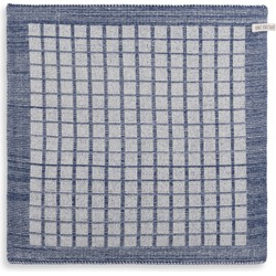 Knit Factory Gebreide Keukendoek - Keukenhanddoek Alice - Ecru/Jeans - 50x50 cm