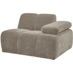 WOOOD Mojo 1-Zits Bank Met Arm Rechts - Ribstof - Zand - 74x120x97