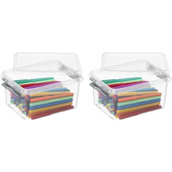 Sunware opbergbox - 12x stuks - transparant - 2L - 20 x 15 x 10 cm - Opbergbox