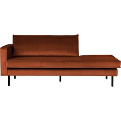 BePureHome Rodeo Daybed Links - Velvet - Roest - 85x203x86