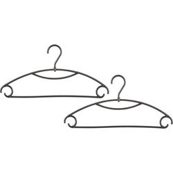 5Five Kledinghangers - 24x stuks - kunststof - zwart - 40 x 20 cm - Kledinghangers