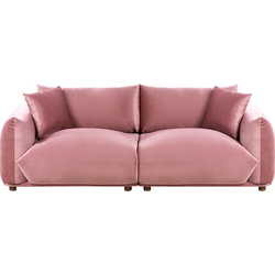 Beliani LUVOS - Driezitsbank-Roze-Fluweel