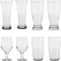 Speciaal bierglazen set - 16x stuks - 4 verschillende soorten - Bierglazen
