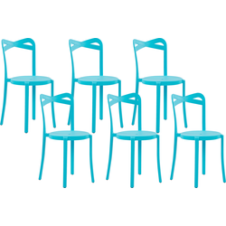 CAMOGLI  - Tuinstoel set van 6 - Turquoise - Synthetisch materiaal
