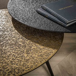 Salontafel Rond - Grijs Metallic - Set van 2 - 40x74x74cm