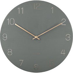 Wandklok Charm - Gegraveerde cijfers Jungle Groen - Ø40cm