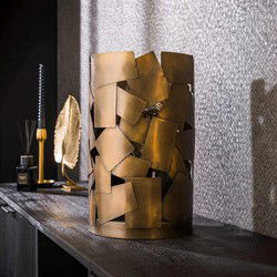 Tafellamp Patch Cylinder 1-Lichts Brons Antiek - Giga Meubel