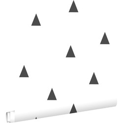 ESTAhome behang grafische driehoeken zwart en wit - 53 cm x 10,05 m - 138942