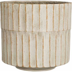 Mica Decorations Bloempot Apiro - 27x27x25 cm - Cement - Off Wit