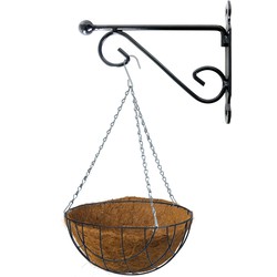 Hanging basket 25 cm met metalen muurhaak en kokos inlegvel - Plantenbakken