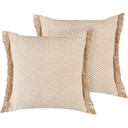 Beliani LONAR - Sierkussen-Beige-Polyester