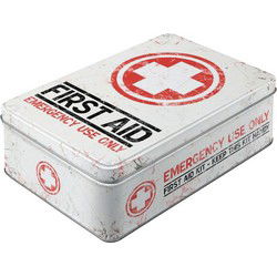 First aid bewaarblik - opbergblik - 23 x 16 x 7 cm - Verbanddoos - Voorraadblikken