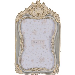 Clayre & Eef Fotolijst 10x15 cm Grijs Goudkleurig Kunststof Glas