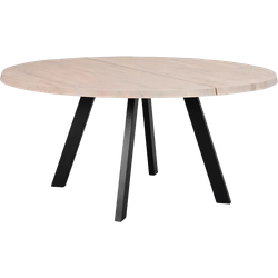 Fred houten eettafel whitewash - Ø160 cm