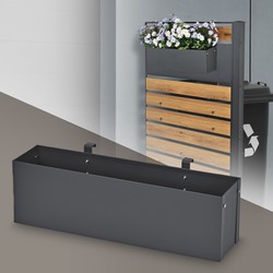 Bloembak voor balkon of terras 50x12x15 cm Antraciet staal ML-Design