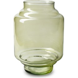 Jodeco Bloemenvaas Lotus - transparant groen - glas - D17 x H25 cm - trap vaas - Vazen