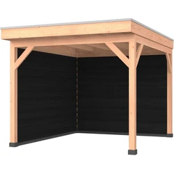 Douglas overkapping, 300 x 350 cm, met achterwand en zijwand, Westwood Comfort Zwart