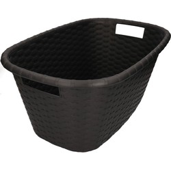 Kunststof wasmand - zwart - 35 liter - 60 x 40 x 25 cm - Wasmanden