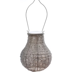 Solar lampion bulb fan 16 cm taupe