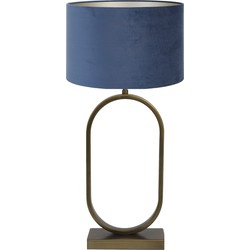 Tafellamp Jamiri/Velours - Ant, Brons/Petrol - Ø30x67cm